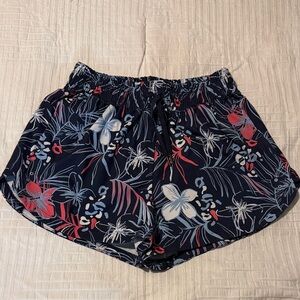 Puma Women’s Navy Floral Athletic Shorts with Coral & White